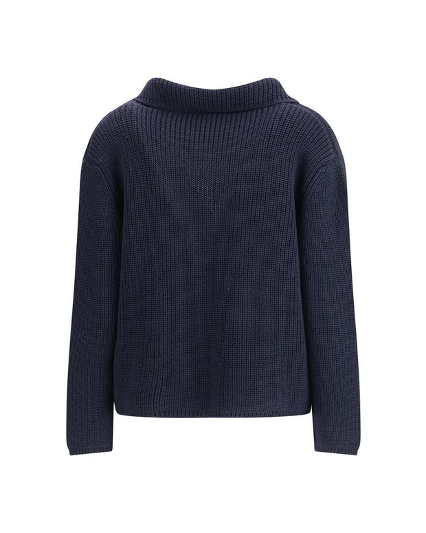 Blue Merino Wool Cardigan