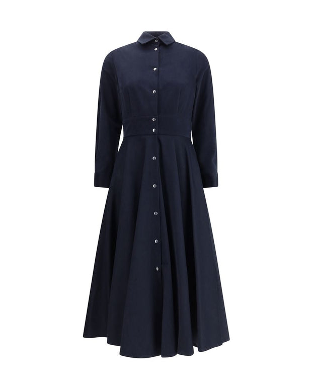 Blue Cotton Casual Dress