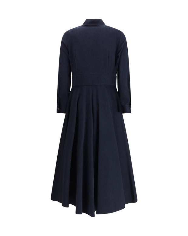 Blue Cotton Casual Dress