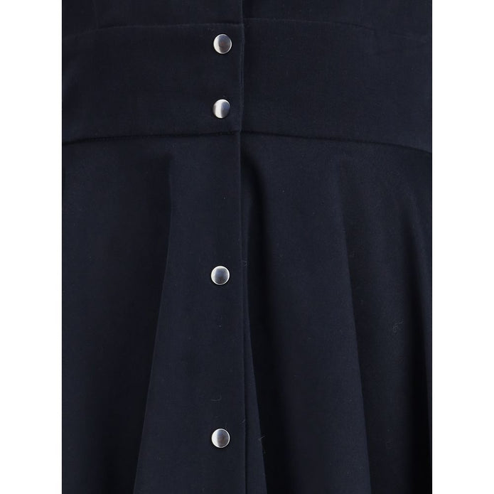 Blue Cotton Casual Dress