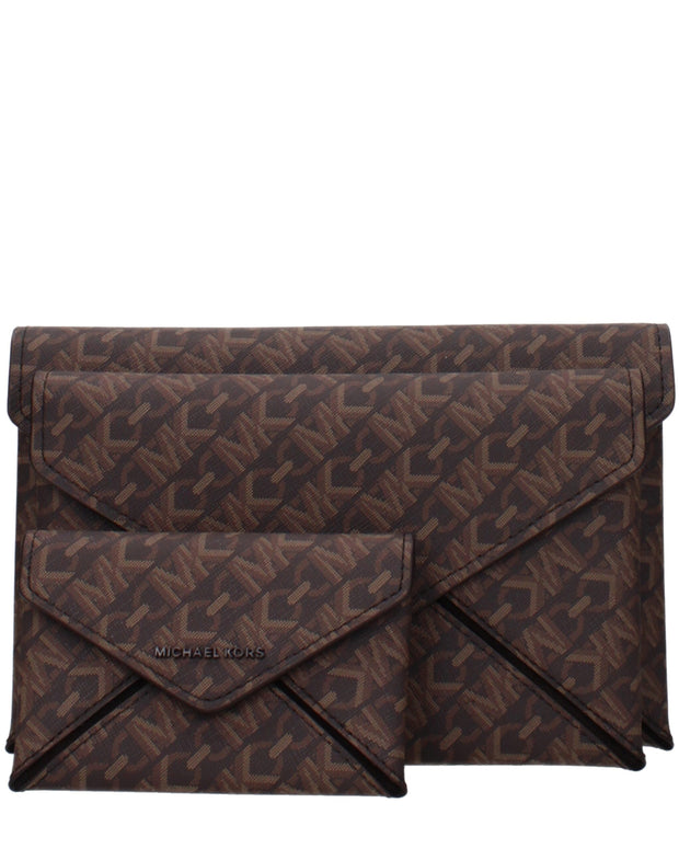 Brown Fabric Clutch Bags