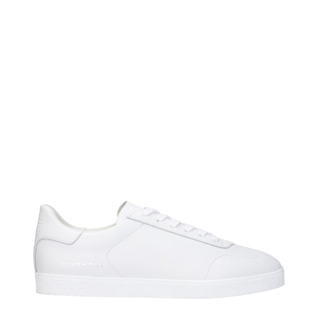 White Leather Low Top Sneakers