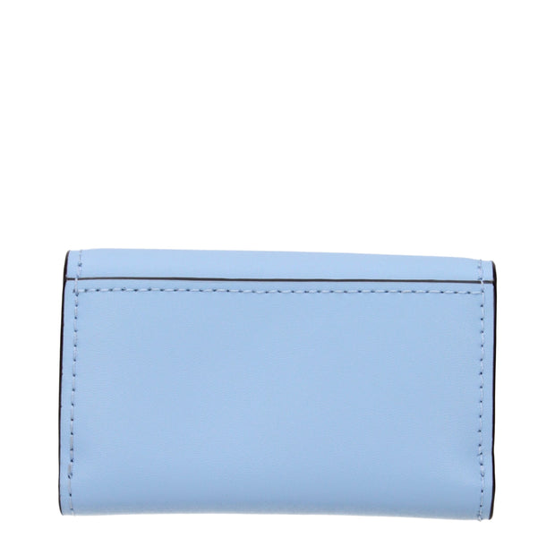 Light Blue Leather Wallets