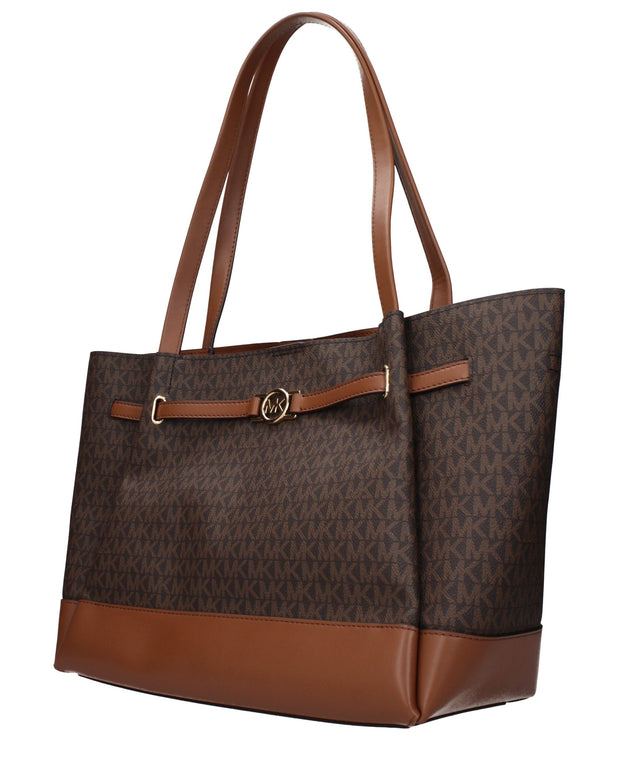 Brown Fabric Shoulder Bags