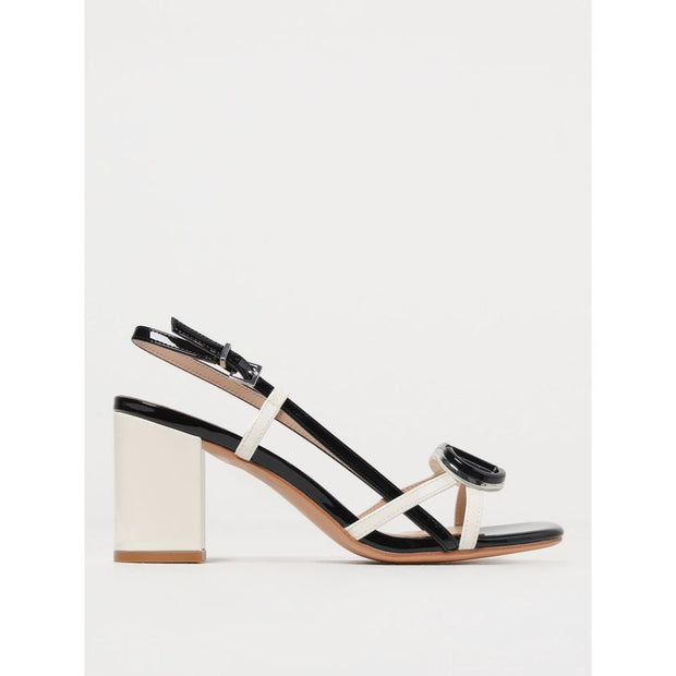 Blue Patent Leather Stiletto Heels Sandal