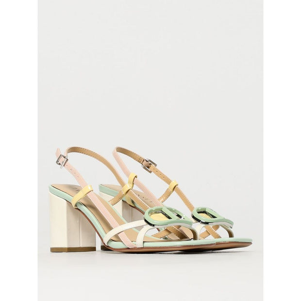 Blue Patent Leather Stiletto Heels Sandal