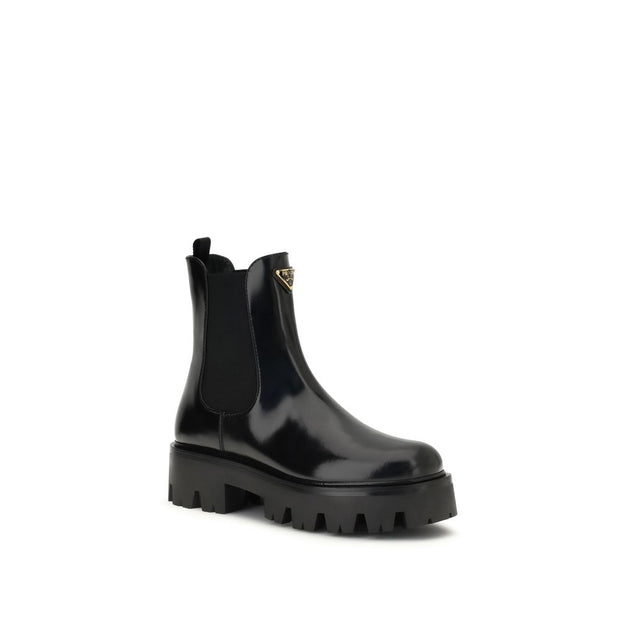 Brushed leather Ankle Boots