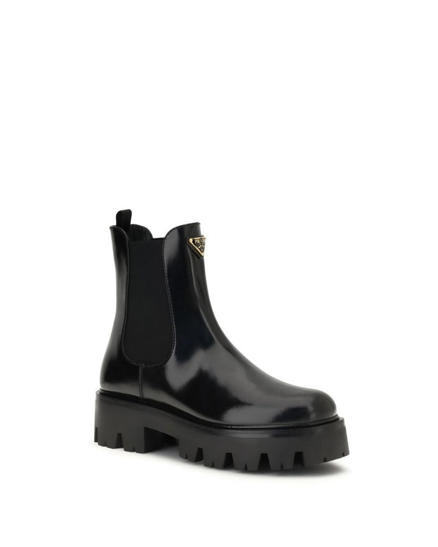 Brushed leather Ankle Boots