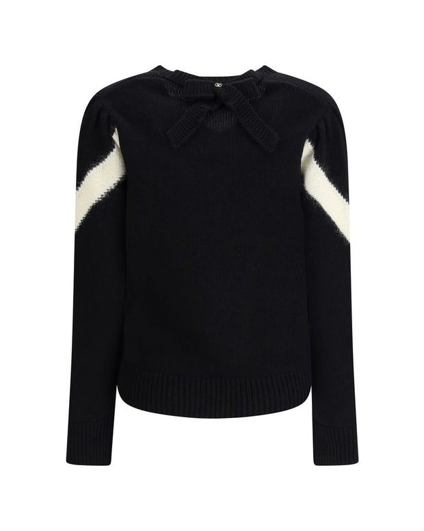 Wool Sweater with a bow at the back