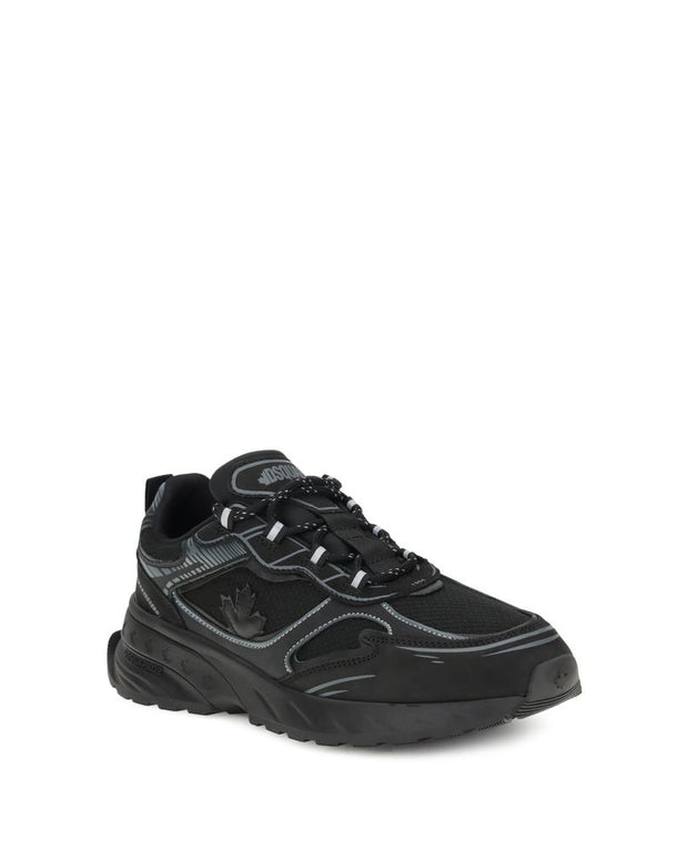 Black Calf Leather Bos Taurus Athletic Sneakers