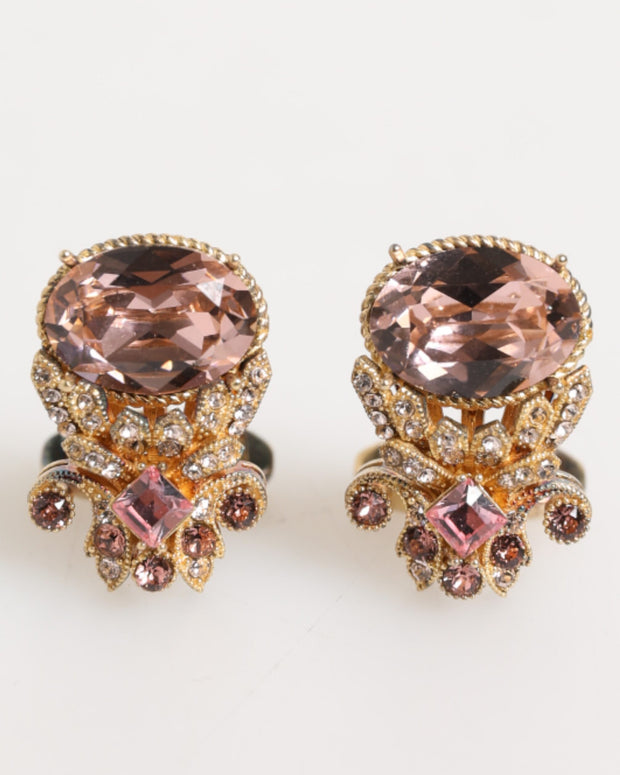 Gold Tone 925 Sterling Silver Crystal Accessory Cufflinks