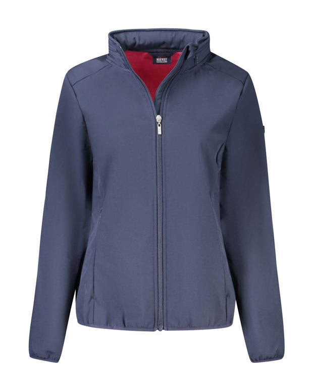 Blue Polyester Jackets & Coat