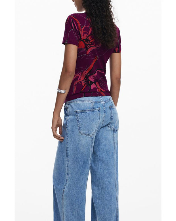 Purple Elastane T-Shirt