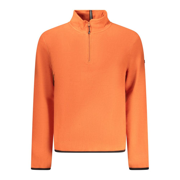 Orange Polyester Men Sweater