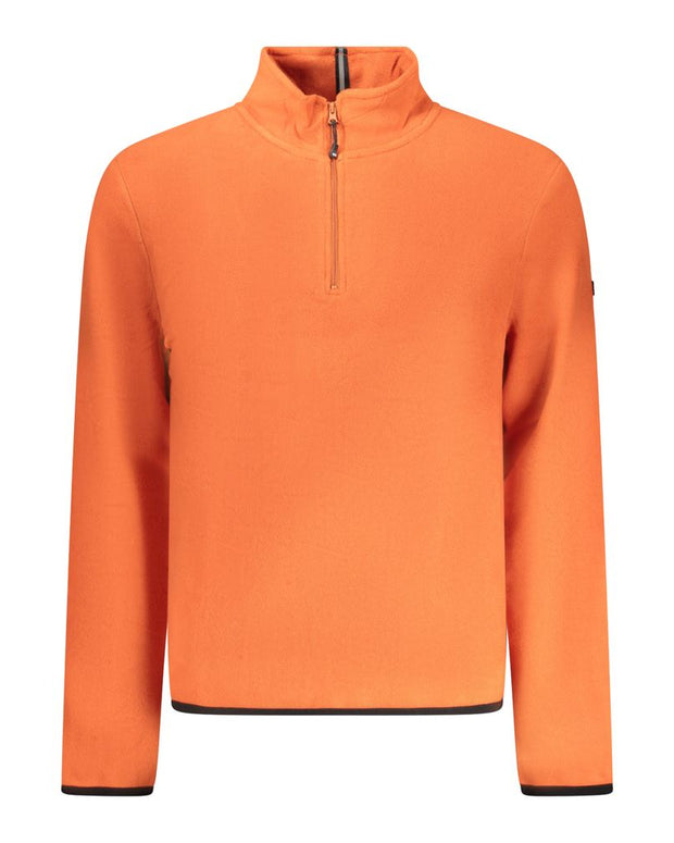 Orange Polyester Men Sweater