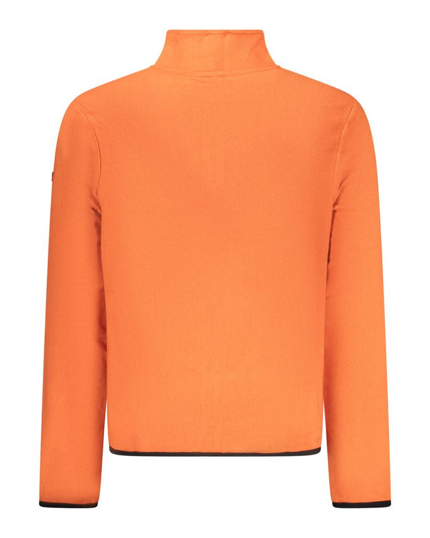Orange Polyester Men Sweater