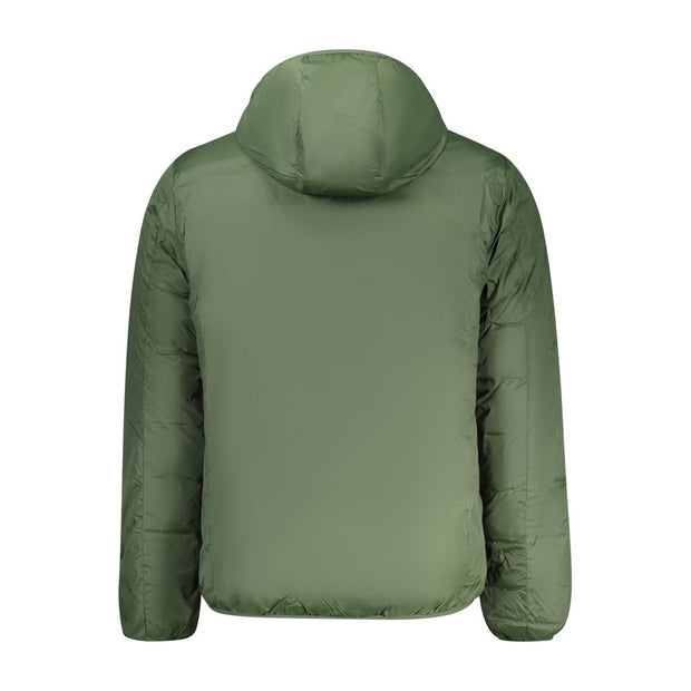 Green Polyester Men's Reversible Jacket
