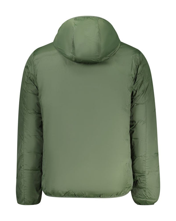 Green Polyester Men's Reversible Jacket