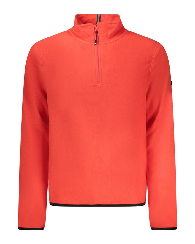 Red Polyester Men Sweater