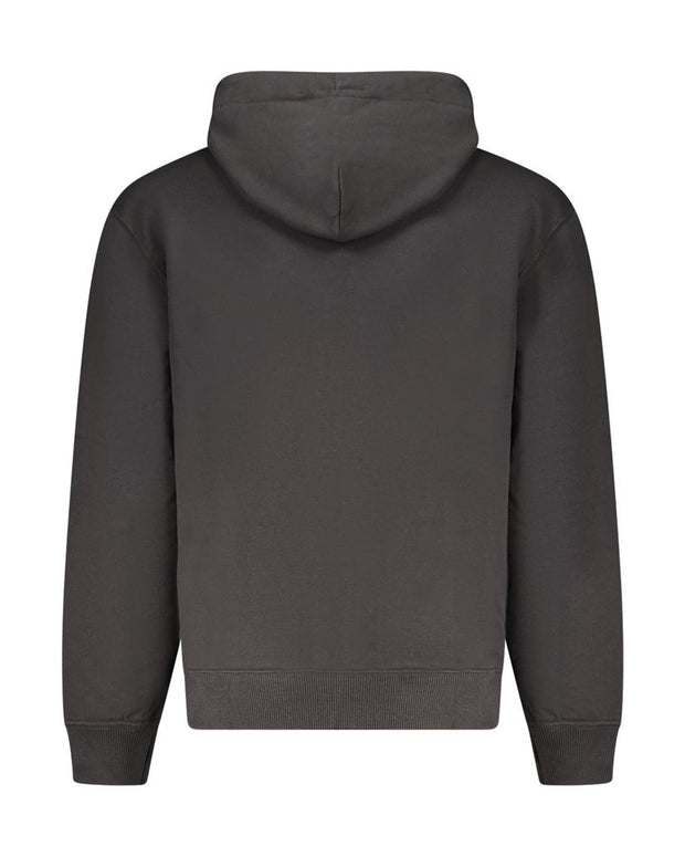 Black Cotton Men Sweater Hoodie
