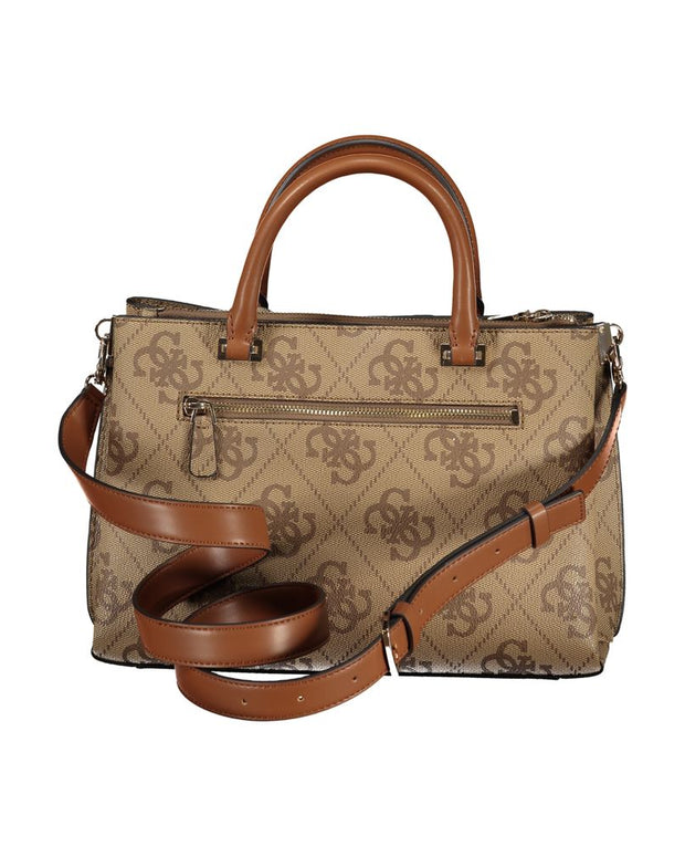 Beige Polyethylene Women Handbag