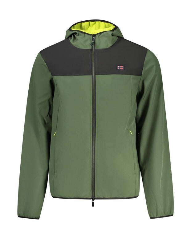 Green Polyester Men's Jacket