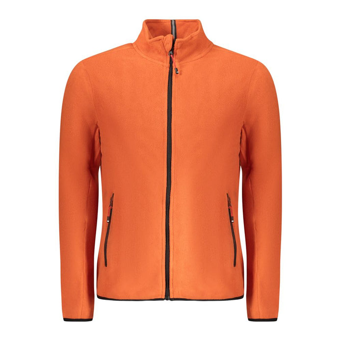 Orange Polyester Men Sweater