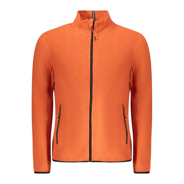 Orange Polyester Men Sweater