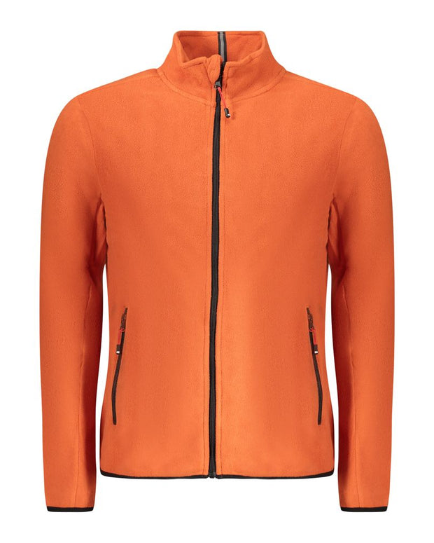 Orange Polyester Men Sweater