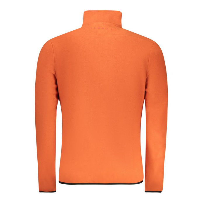 Orange Polyester Men Sweater