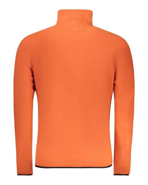 Orange Polyester Men Sweater