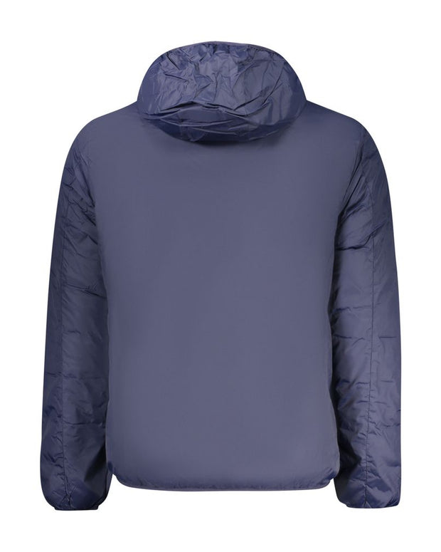 Blue Polyester Men Jacket