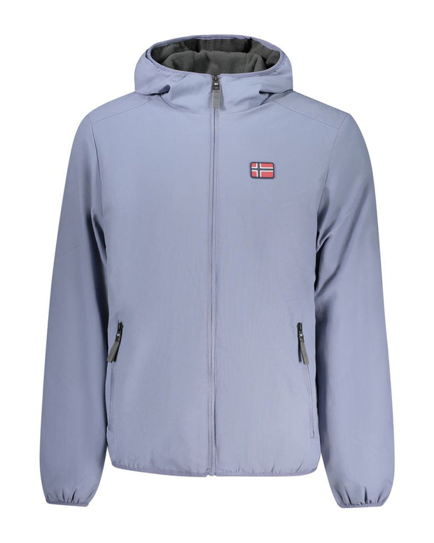 Blue Polyester Men's Jacket