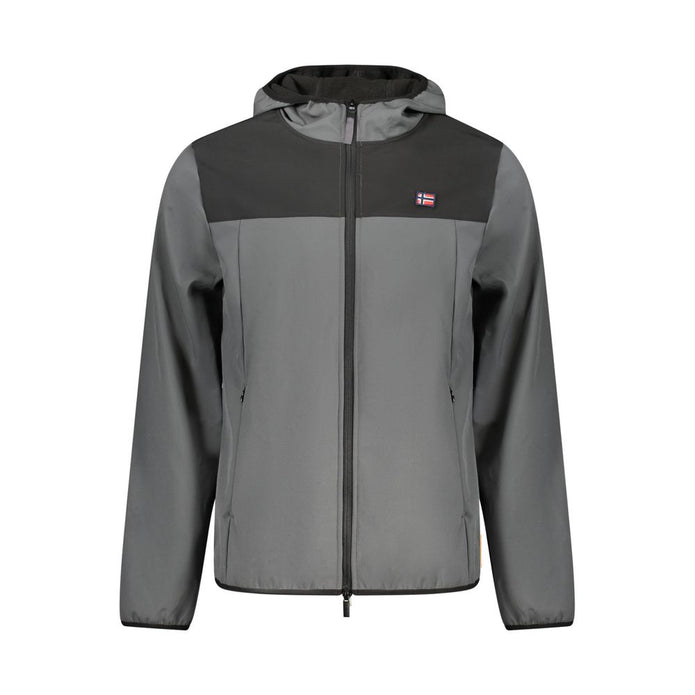 Gray Polyester Men's Jacket