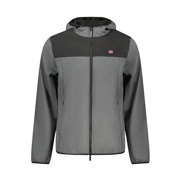 Gray Polyester Men's Jacket