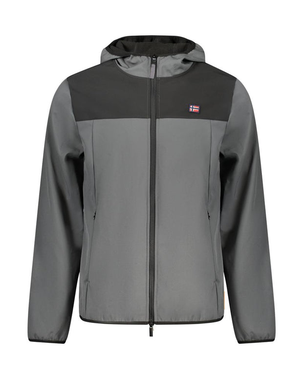 Gray Polyester Men's Jacket