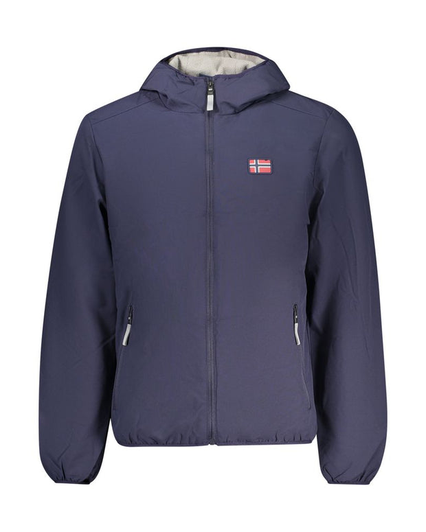 Blue Polyester Men's Jacket