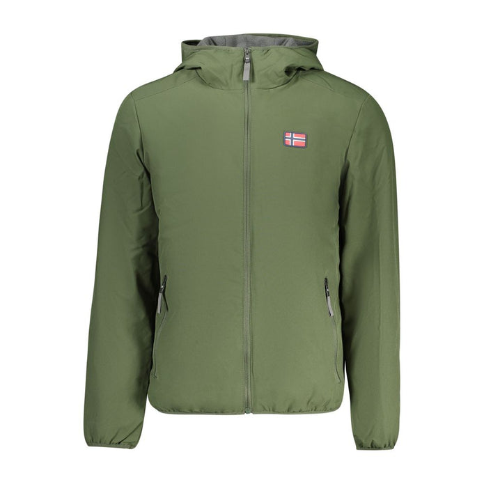 Green Polyester Men Jacket