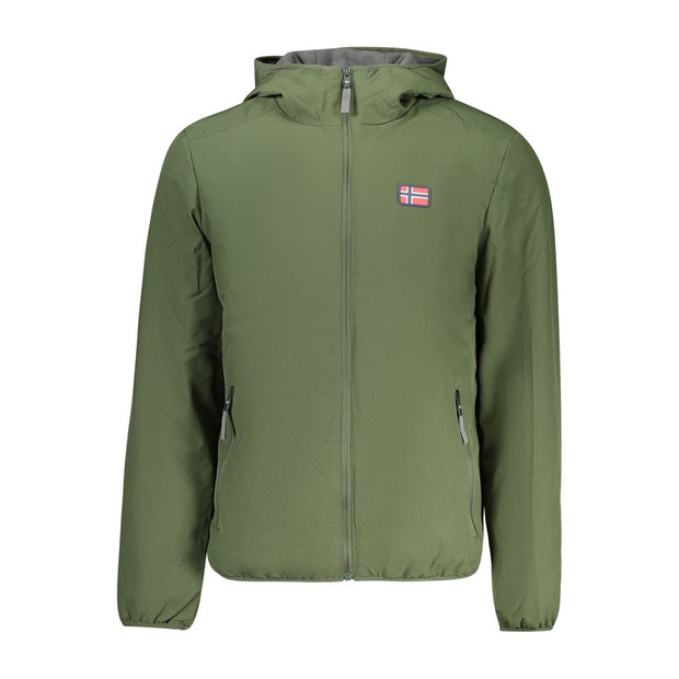 Green Polyester Men Jacket