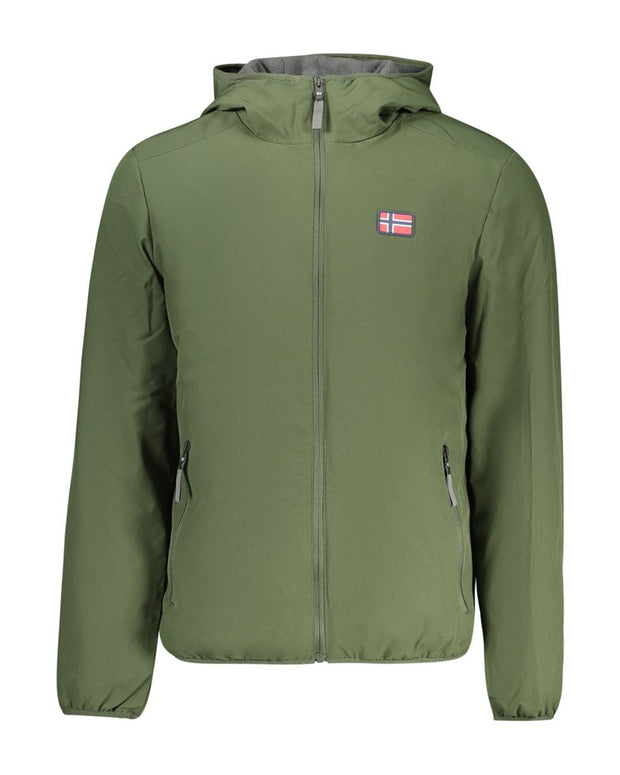 Green Polyester Men Jacket