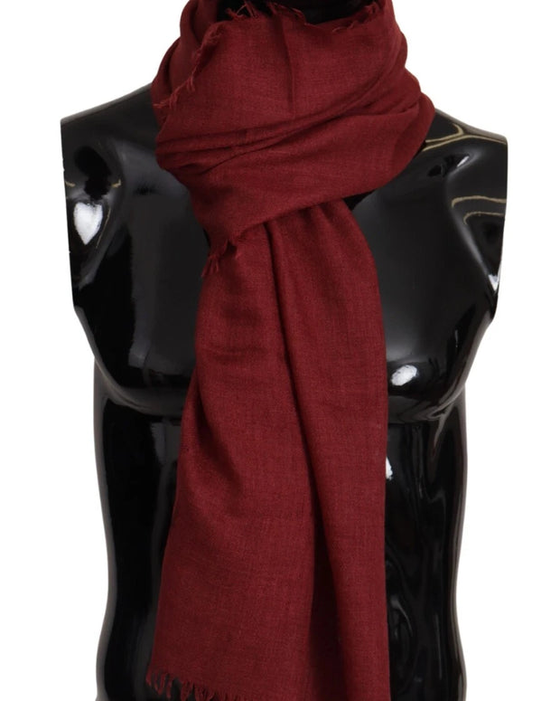 Red DG Crown Cashmere Silk Shawl Fringe Wrap Scarf