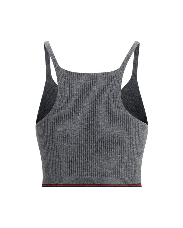 V-neck ribbed Top