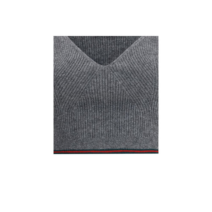 V-neck ribbed Top