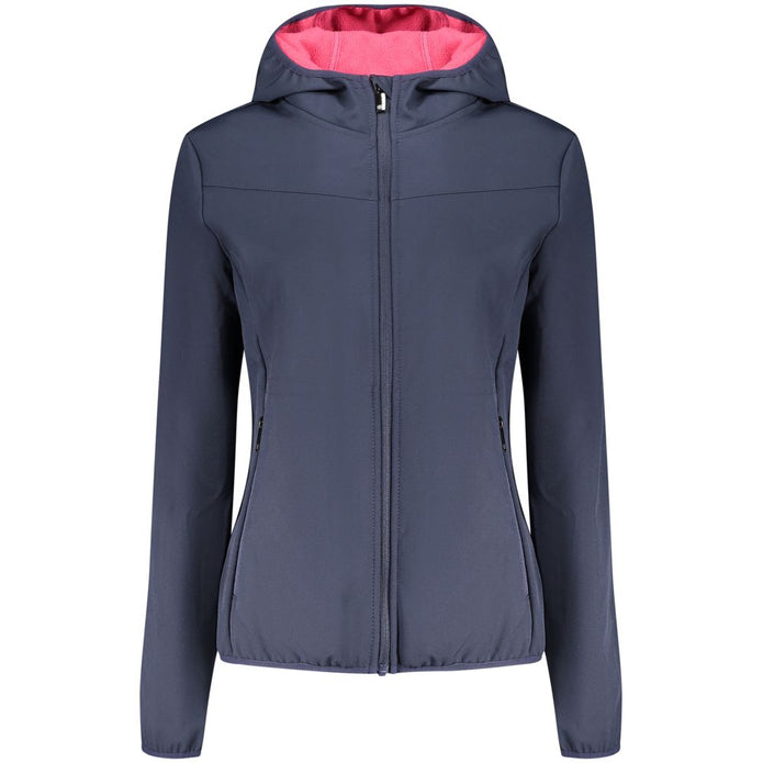 Blue Polyester Women Jacket