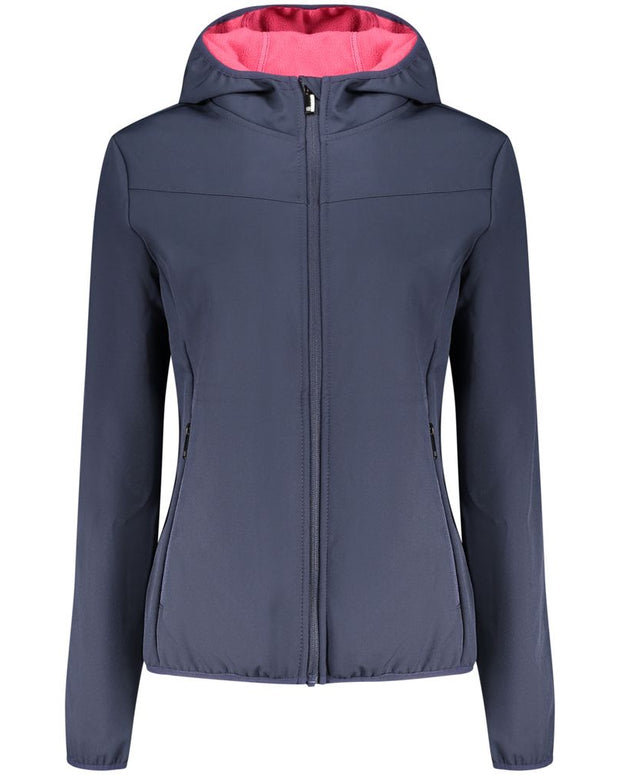 Blue Polyester Women Jacket