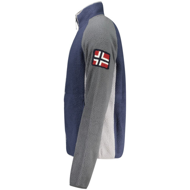 Blue Polyester Men Sweater
