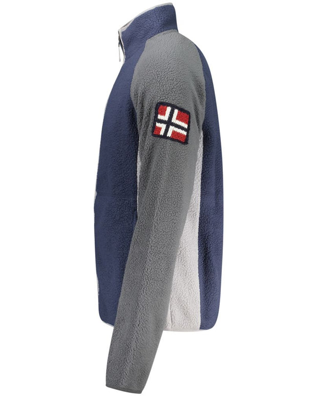 Blue Polyester Men Sweater