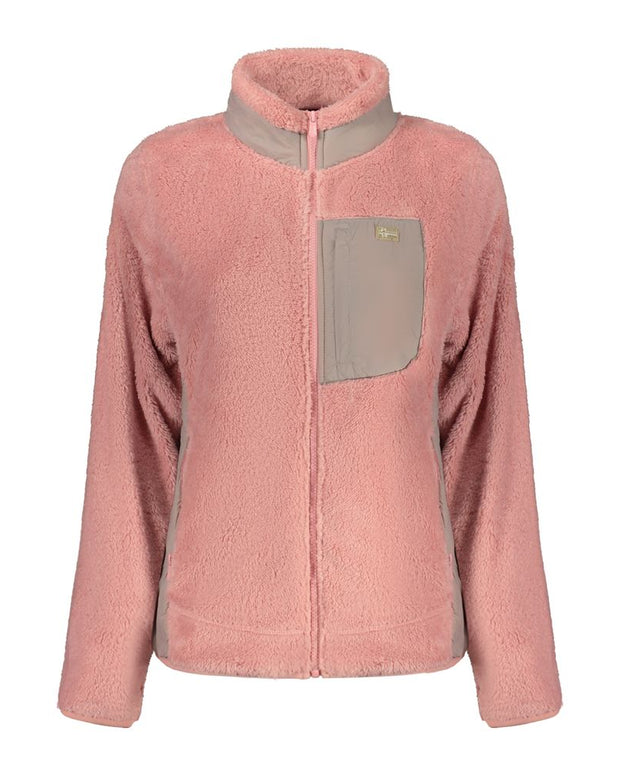 Pink Polyester Women Sweater