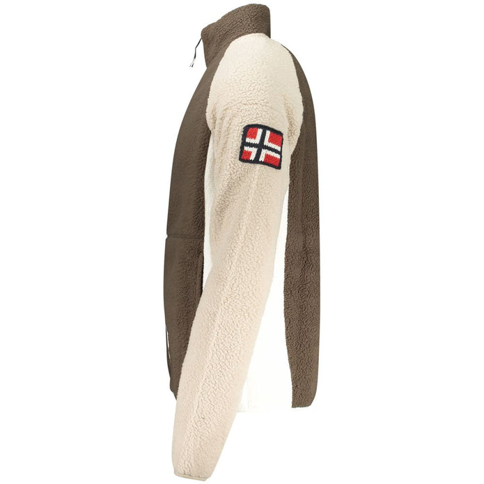 Brown Polyester Men Sweater