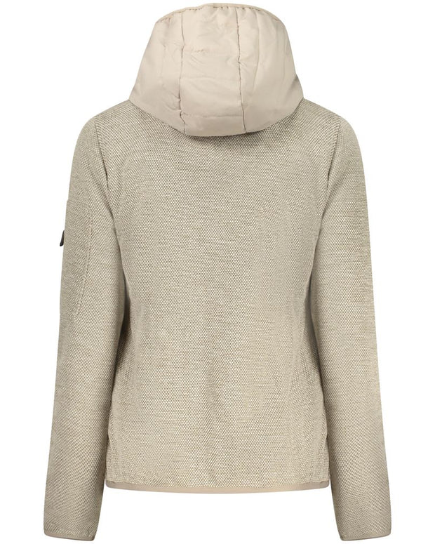 Beige Polyester Women Jacket